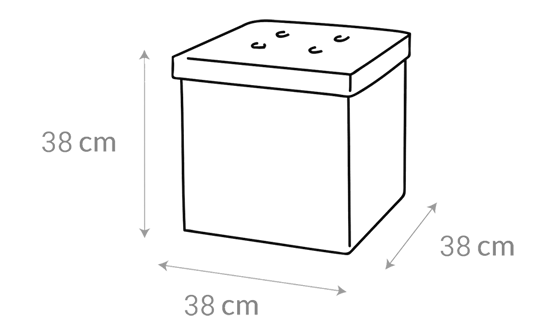 Taburete Almacenaje Happers. Puff Almacenaje 38x38x38 Blanco