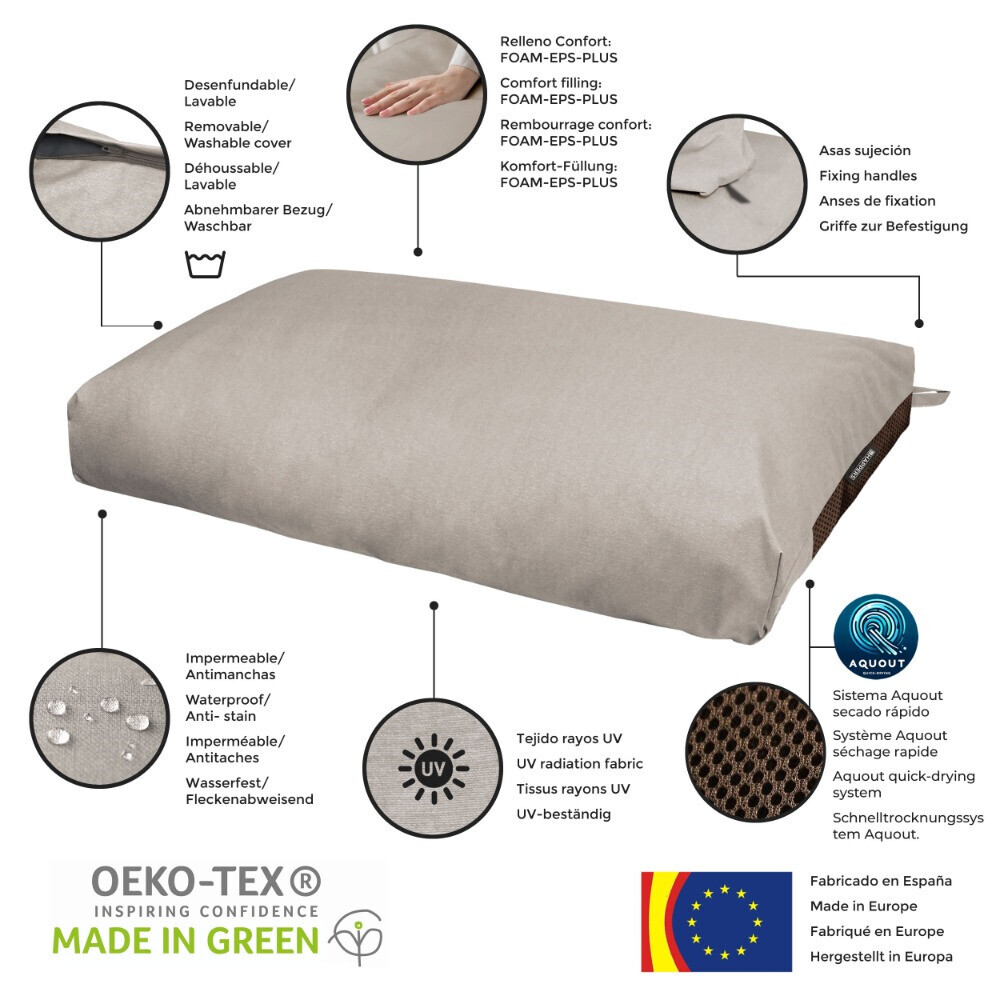 Cojines para palets de exterior Gris Petróleo Naylim Mate (5)