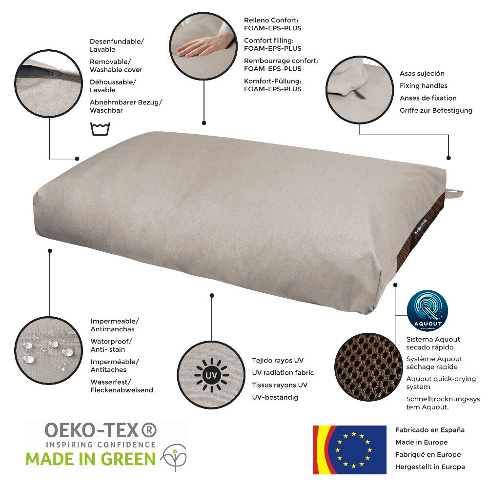 Cojines para palets de exterior Gris Naylim Mate (4)
