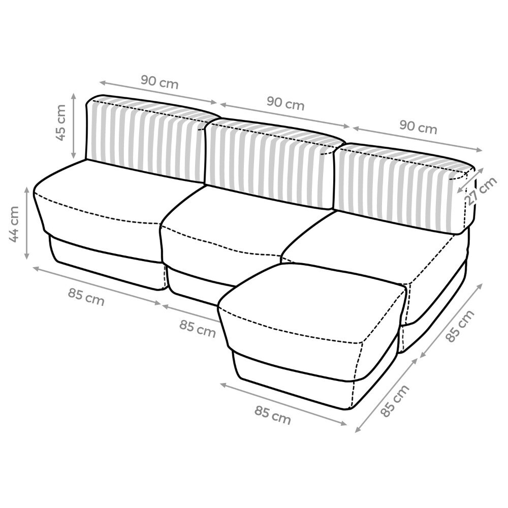 Sofá modular Toldotex Azul Cielo (5)